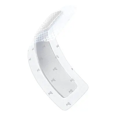 Medline - MSC97410 Silver Foam Dressing Optifoam® Gentle AG+ Post-Op Rectangle Sterile