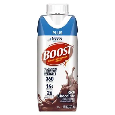 Nestle Healthcare Nutrition - 00041679932360 Boost® Plus Chocolate Balanced Nutritional Drink, 8-ounce bottle