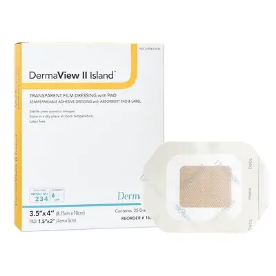Sion Brands LLC - 16340 DermaView II™ Island Transparent Film Dressing with Pad