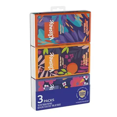 Kimberly Clark - 11976 Facial Tissue Kleenex® On the Go™ White 8-3/5 X 8-3/10 Inch 15 Count