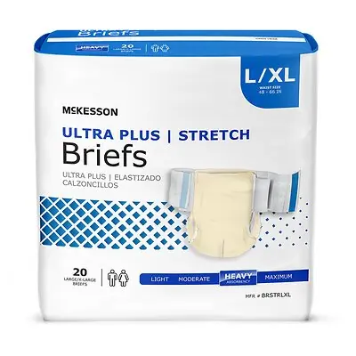 McKesson Brand - BRSTRLXL McKesson Ultra Plus Stretch Heavy Absorbency Incontinence Brief