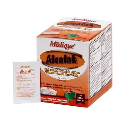 Medique Products - 10113 Alcalak 420 mg Strength Antacid Chewable Tablets