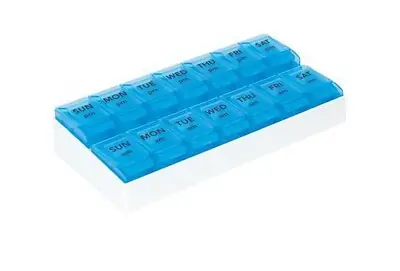 Drive DeVilbiss Healthcare - 70093 Pill Organizer Push-to-Open 7 Day 2 Dose