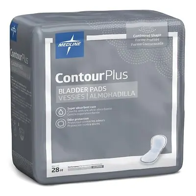 Medline - BCPE03 Bladder Control Pad Contour Plus Ultimate 8 X 17 Inch Heavy Absorbency Super Absorbent Core One Size Fits Most