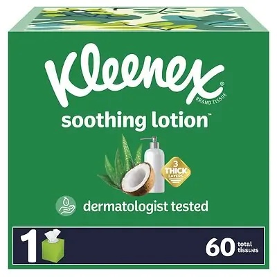 Kimberly Clark - 54271 Facial Tissue Kleenex® Soothing Lotion® White 8-2/5 X 8-1/2 Inch 60 Count