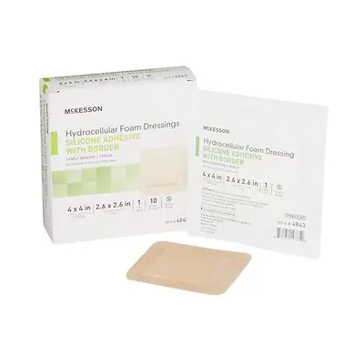 McKesson Brand - 4843 McKesson Silicone Adhesive with Border Silicone Foam Dressing