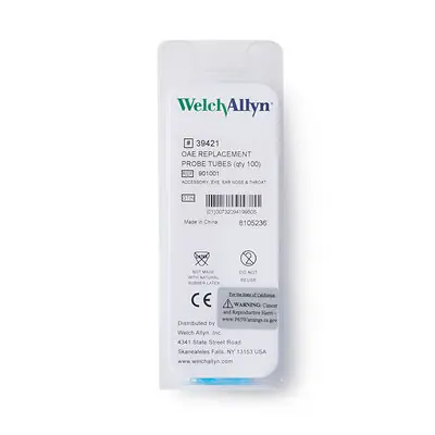Welch Allyn - 39421 Probe Tube 5.08 W X 15.24 H X 2.79 D cm For use with OAE Hearing Screener