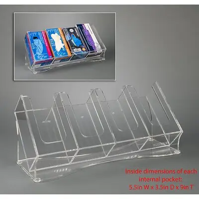 Poltex Inc - DECOTILTGLV4 Countertop Glove Box Holder Poltex Countertop 4 Boxes of Gloves Clear 5-1/2 X 3-1/2 X 9 Inch PETG