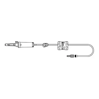 McKesson Brand - MS755 Primary IV Administration Set MedStream Gravity Without Ports 20 Drops / mL Drip Rate 15 Micron Filter 92 Inch Tubing Solution Flow Regulator