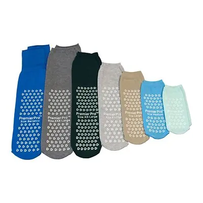 S2S Global - 2914 Slipper Socks PremierPro™ Unisex Adult X-Large Double Tread Single Patient Use Gray