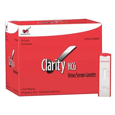 Clarity Lab Group LLC - DTG-COMBO Reproductive Health Test Kit Clarity® hCG Pregnancy Test 50 Tests CLIA Waived Sample Dependent