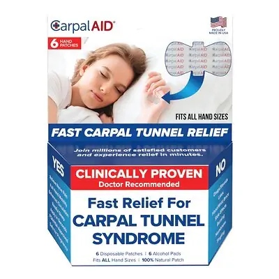 Carpal AID LLC - UNI6PK CarpalAid® Patch Hand-Based Carpal Tunnel Support