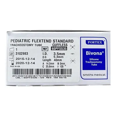 ICU Medical FKA Smiths Medical - 60PFSS35 Bivona® FlexTend™ Plus Pediatric Tracheostomy Tube