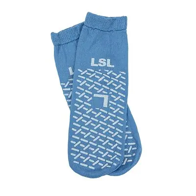 LSL Industries - EDT11218L Slipper Socks Unisex Adult Large Double Tread Single Patient Use Blue