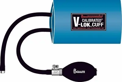 W.A. Baum - 1822 Reusable Blood Pressure Cuff and Bulb Calibrated® V-Lok® 10 to 19 cm Arm Polyester Fabric Cuff Infant Cuff