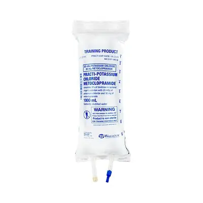 Wallcur - 277PC Clinical Training Medication Practi-IVBag Potassium Chloride & Metoclopramide Liquid I.V. Bag 1000 mL