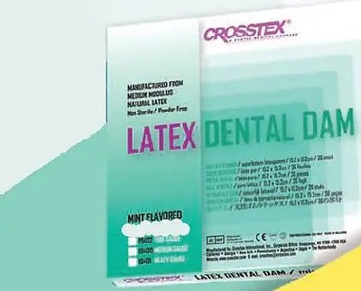 SPS Medical Supply - 19400 EENT Drape Crosstex® Mint Dental Dam 6 W X 6 L Inch NonSterile
