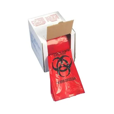 Elkay Plastics - LBOR2424RE Biohazard Waste Bag LK® Biohazard Symbol / Biohazard / Infectious Waste 7 to 10 gal. Red 24 X 24 Inch