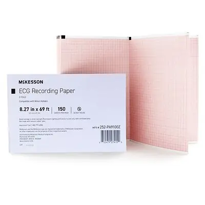 McKesson Brand - 252-PA9100Z Recording Chart Paper McKesson Z-Fold Orange Grid