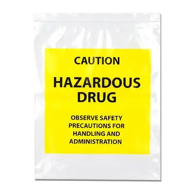 Elkay Plastics - F41215HDB Hazardous Drug Bag LK® Caution Hazardous Drug / Observe Safety Precautions for Handling and Administration Clear / Yellow 12 X 15 Inch
