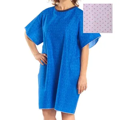 Salk Inc - 500LPP Patient Exam Gown Snap Wrap™ One Size Fits Most Pink Rosebud Print Reusable
