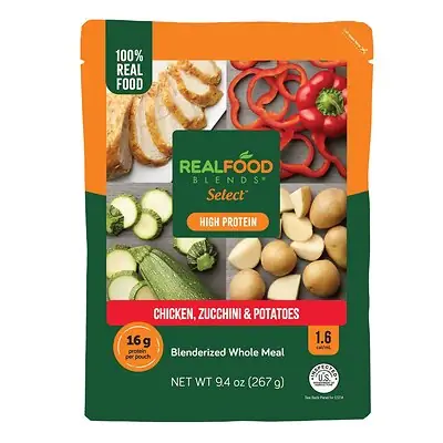 Nutritionals Medicinals - 202395 Tube Feeding Formula Real Food Blends® Select™ Chicken / Zucchini / Potatoes Puree 9.4 oz. Pouch