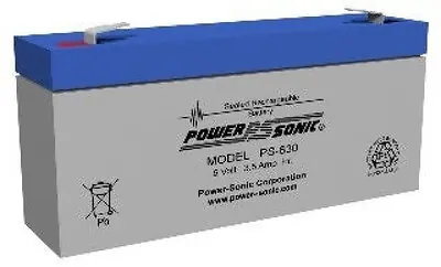 Bulbtronics - 0031021 Sealed Lead Acid Battery Pack Power-Sonic® 6 Volt Rechargeable 1 Pack