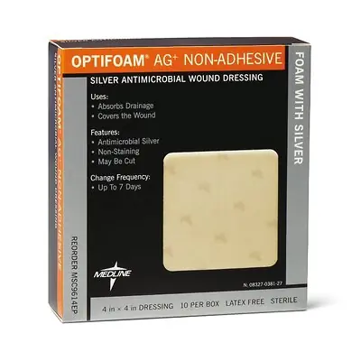 Medline - MSC9614EP Optifoam® Ag+ Foam Dressing with Silver