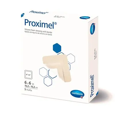 Hartmann - 14400000 Foam Dressing Proximel® 6 X 6 Inch With Border Waterproof Film Backing Silicone Adhesive Square Sterile