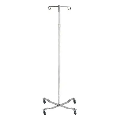 Drive DeVilbiss Healthcare MS400E - McKesson IV Pole, Four Legs with Casters, Two Hooks - 1/Each