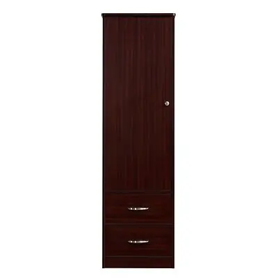Medacure Inc - CC-WR1D2D-MH Wardrobe Contemporary Collection Mahogany 20 X 22 X 76 Inch 2 Drawers Single Door