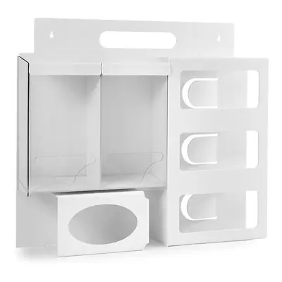 Market Lab Inc - ML5295 Isolation PPE Station MarketLab Wall Mounting 3 Boxes of Gloves, 1 Box of Face Masks, and 1 Box of Bouffant Caps White 22.375 X 5 X 19.875 Inch Plastic