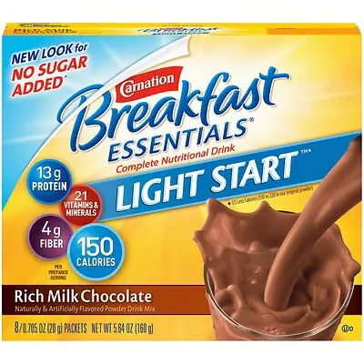 Nestle Healthcare Nutrition - 10050000540423 Carnation Breakfast Essentials® Light Start Chocolate Nutritional Drink Mix