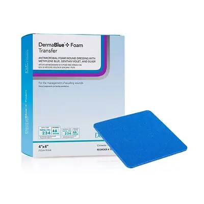 Sion Brands LLC 76040418 - Silver Foam Dressing DermaBlue+™ Foam Transfer Square Sterile - 1/Each, 10/Box