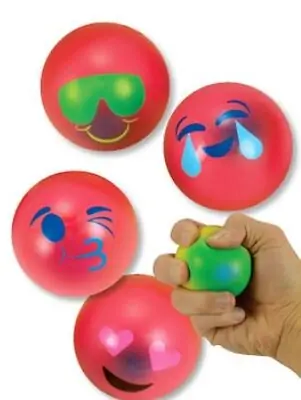 Medibadge - 5865 Toys Kids Love Stickers® 12 per Pack Emoji Squeeze Balls 2-1/2 Inch Diameter