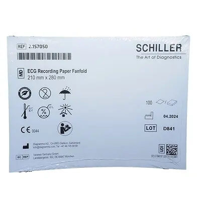 Schiller America - 2.157050 Schiller ECG Recording Paper Thermal 8x11in Z-Fold 2.157050