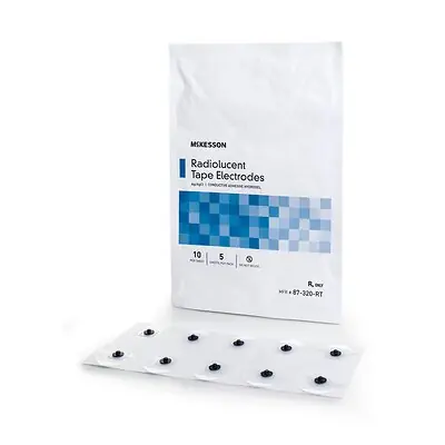 McKesson Brand - 87-320-RT ECG Monitoring Electrode McKesson Snap Connector Conductive Adhesive Gel Tape Backing Adult Radiolucent 5 per Pack