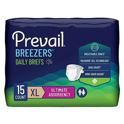 First Quality Products LLC - PVB-014/1 Prevail® Breezers® Ultimate Absorbency Incontinence Briefs