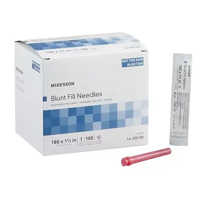 McKesson Brand - 16-305180 Blunt Fill Needle McKesson 18 Gauge Blunt