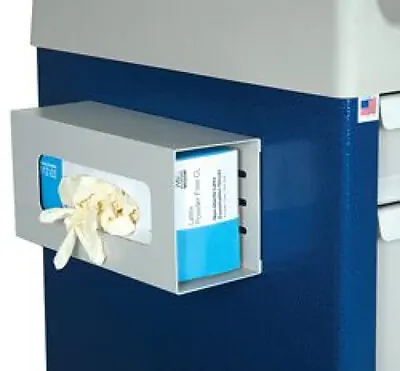 Harloff - GLOVEBOX1DM Glove Box Holder Cart Mounted 1-Box Capacity Putty 4-1/5 X 5-1/2 X 11-1/2 Inch Aluminum