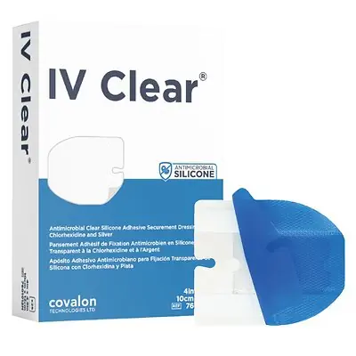Covalon Technologies Inc - TWBD1012 Antimicrobial IV Dressing IV Clear® Silicone 4 X 4.8 Inch Sterile