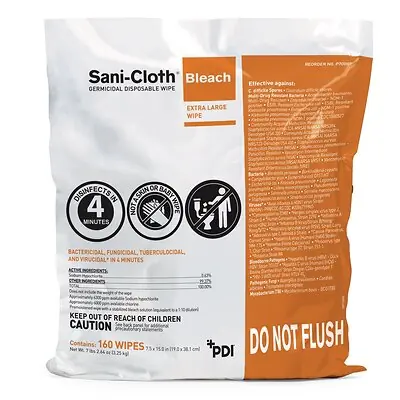 Professional Disposables - P700RF Sani-Cloth® Bleach Germicidal Extra Large Disinfectant Wipes
