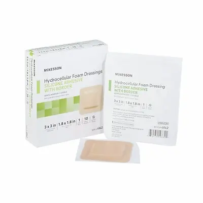 McKesson Brand - 4842 McKesson Silicone Adhesive with Border Silicone Foam Dressing