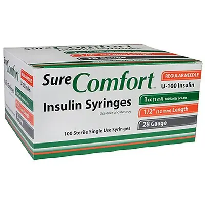 Allison Medical Inc - 86227828505 Standard Insulin Syringe with Needle Surecomfort® 1 mL 1/2 Inch 28 Gauge NonSafety Regular Wall