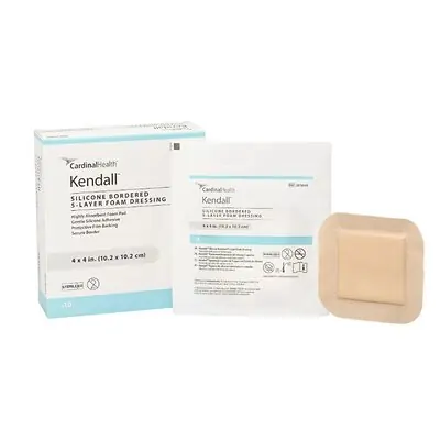 Cardinal - BFM44 5-Layer Foam Dressing Kendall™ 4 X 4 Inch With Border Film Backing Silicone Adhesive Square Sterile