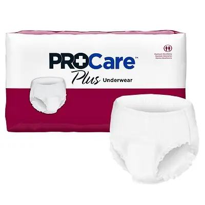 First Quality Products LLC CRP-512 - Absorbent Underwear ProCare™ Plus Pull On with Tear Away Seams Adult Medium Unisex Disposable Moderate Absorbency - 25/Bag, 100/Case