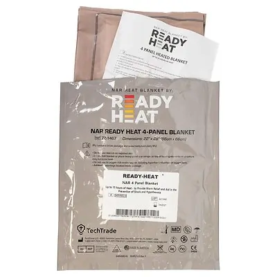 North American Rescue - ZZ-1467 Hypothermia Blanket NAR Ready Heat® 22 X 26 Inch 1.88 lbs. Tan / Blue