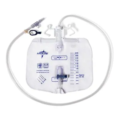 Medline - DYND25205 Urinary Drain Bag Medline® Anti-Reflux Valve OR Sterile 2