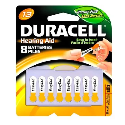 Duracell - DA13B8ZM09 Zinc-Air Battery Duracell® 13 Cell 1.4 Volt Disposable