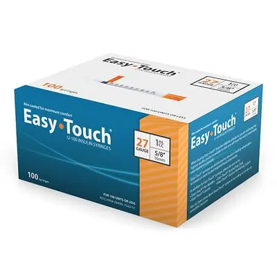 MHC Medical - 827158 Standard Insulin Syringe with Needle EasyTouch™ 1 mL 5/8 Inch 27 Gauge NonSafety Thin Wall